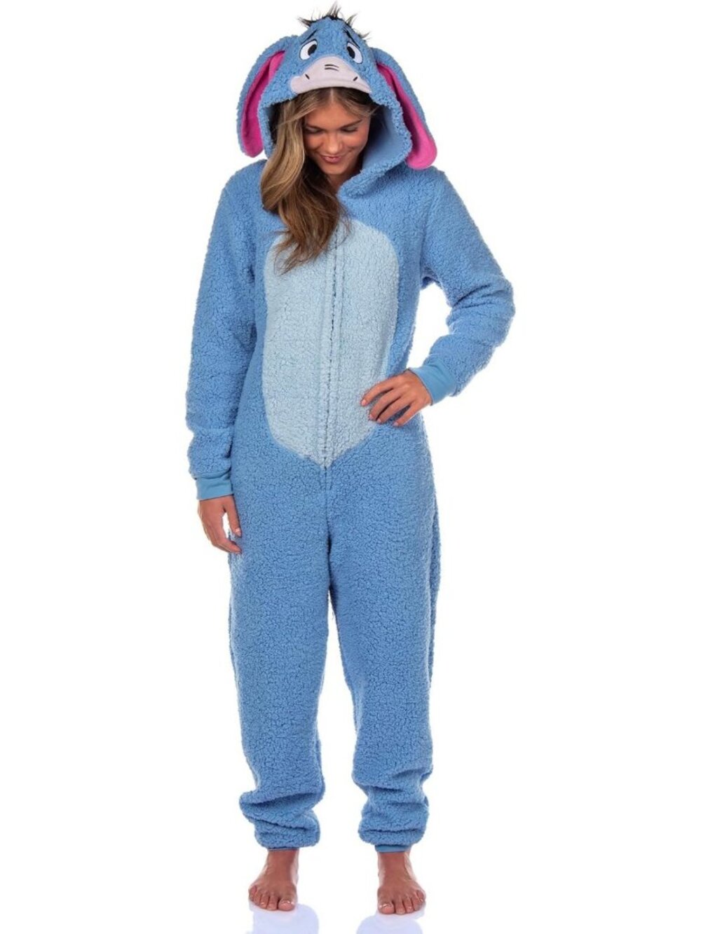 Cozy Eeyore Sherpa Union Suit Pajama - Adult Cosplay Costume for Disney Fans
